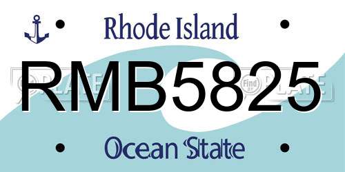 RMB5825 Rhode Island License Plate