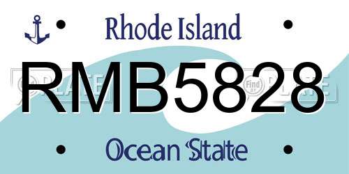 RMB5828 Rhode Island License Plate