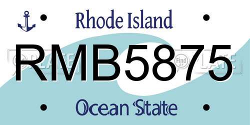 RMB5875 Rhode Island License Plate