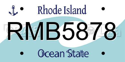 RMB5878 Rhode Island License Plate