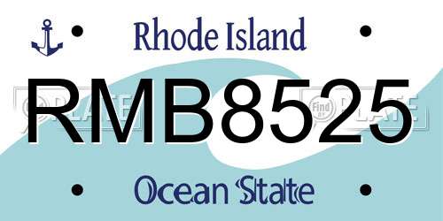 RMB8525 Rhode Island License Plate