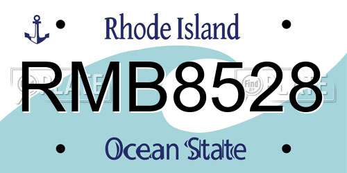 RMB8528 Rhode Island License Plate