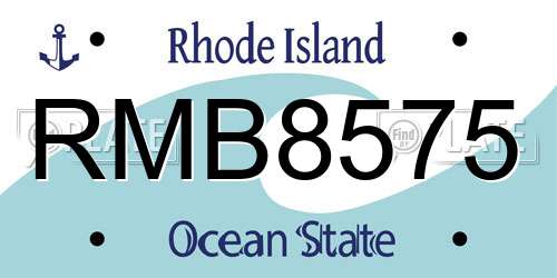 RMB8575 Rhode Island License Plate