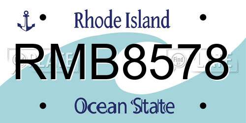 RMB8578 Rhode Island License Plate