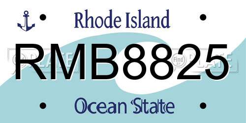 RMB8825 Rhode Island License Plate
