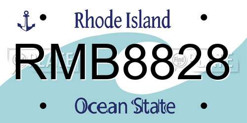 RMB8828 Rhode Island License Plate