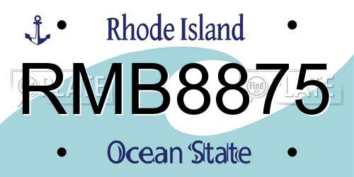RMB8875 Rhode Island License Plate