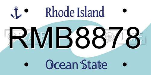 RMB8878 Rhode Island License Plate