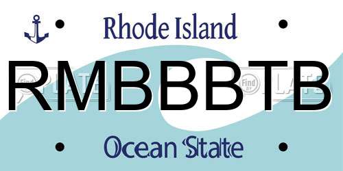 RMBBBTB Rhode Island License Plate