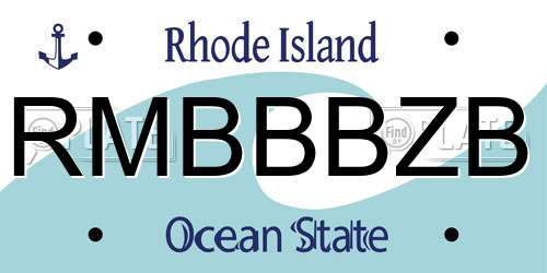 RMBBBZB Rhode Island License Plate