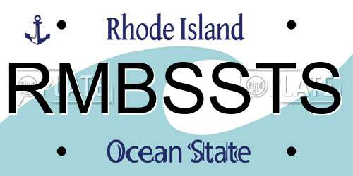 RMBSSTS Rhode Island License Plate