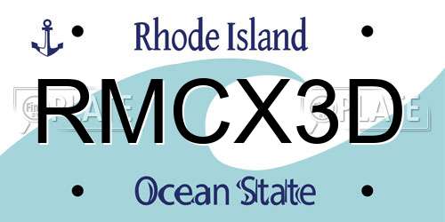 RMCX3D Rhode Island License Plate