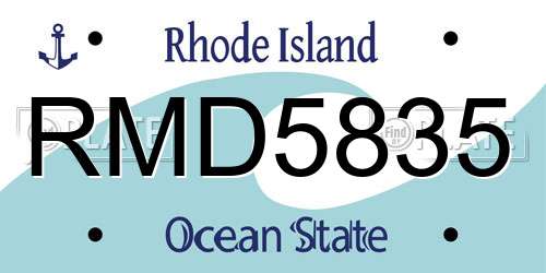 RMD5835 Rhode Island License Plate