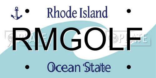 RMGOLF Rhode Island License Plate