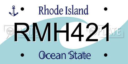 RMH421 Rhode Island License Plate