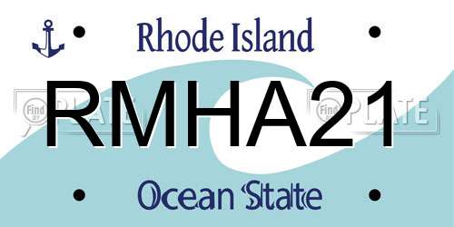 RMHA21 Rhode Island License Plate