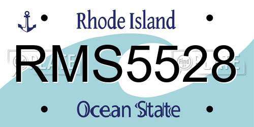 RMS5528 Rhode Island License Plate