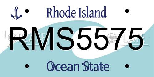 RMS5575 Rhode Island License Plate