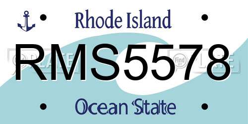 RMS5578 Rhode Island License Plate