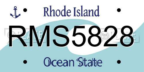 RMS5828 Rhode Island License Plate