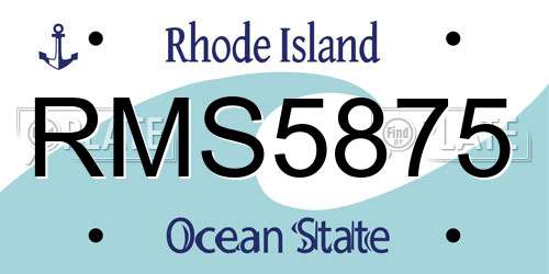 RMS5875 Rhode Island License Plate