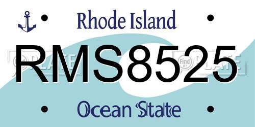 RMS8525 Rhode Island License Plate
