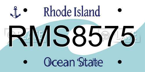 RMS8575 Rhode Island License Plate
