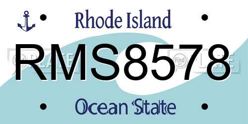 RMS8578 Rhode Island License Plate