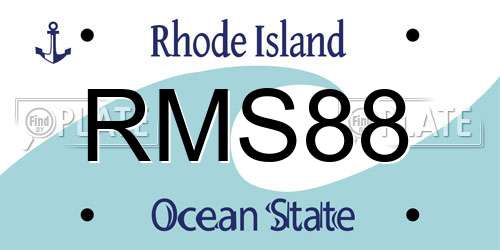 RMS88 Rhode Island License Plate