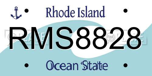 RMS8828 Rhode Island License Plate