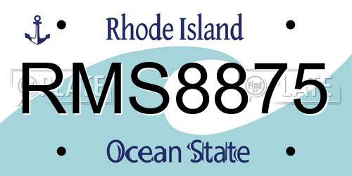 RMS8875 Rhode Island License Plate