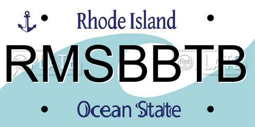 RMSBBTB Rhode Island License Plate
