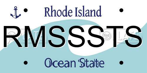 RMSSSTS Rhode Island License Plate