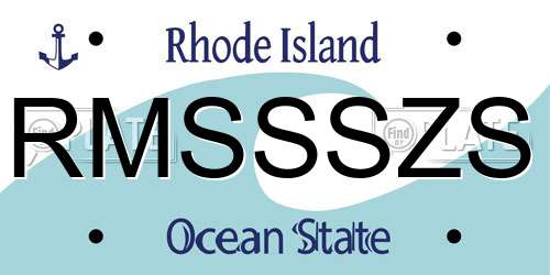 RMSSSZS Rhode Island License Plate