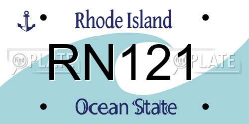 RN121 Rhode Island License Plate