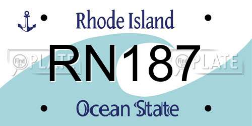 RN187 Rhode Island License Plate
