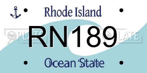 RN189 Rhode Island License Plate