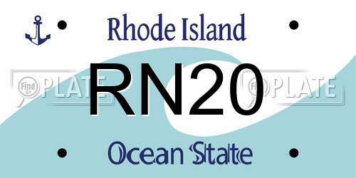 RN20 Rhode Island License Plate