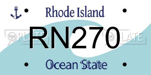RN270 Rhode Island License Plate