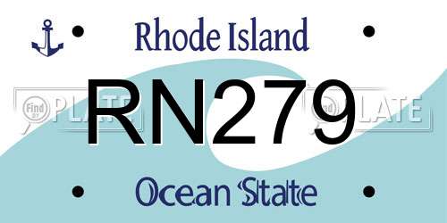 RN279 Rhode Island License Plate