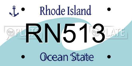 RN513 Rhode Island License Plate