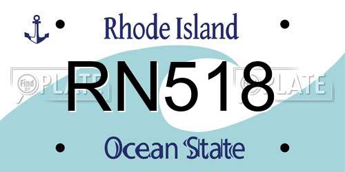 RN518 Rhode Island License Plate
