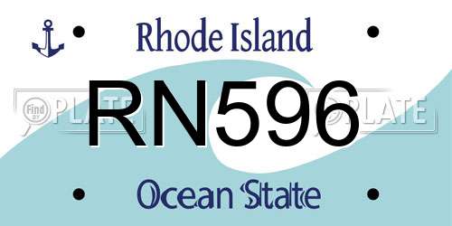 RN596 Rhode Island License Plate