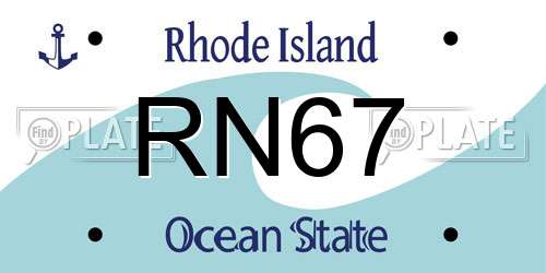 RN67 Rhode Island License Plate