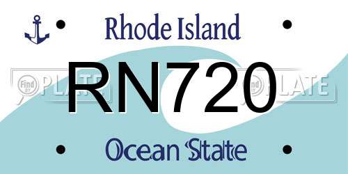 RN720 Rhode Island License Plate