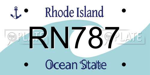 RN787 Rhode Island License Plate