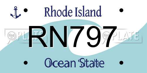 RN797 Rhode Island License Plate