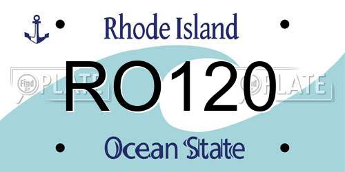 RO120 Rhode Island License Plate