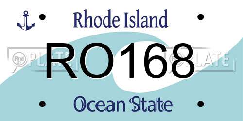 RO168 Rhode Island License Plate