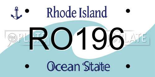 RO196 Rhode Island License Plate